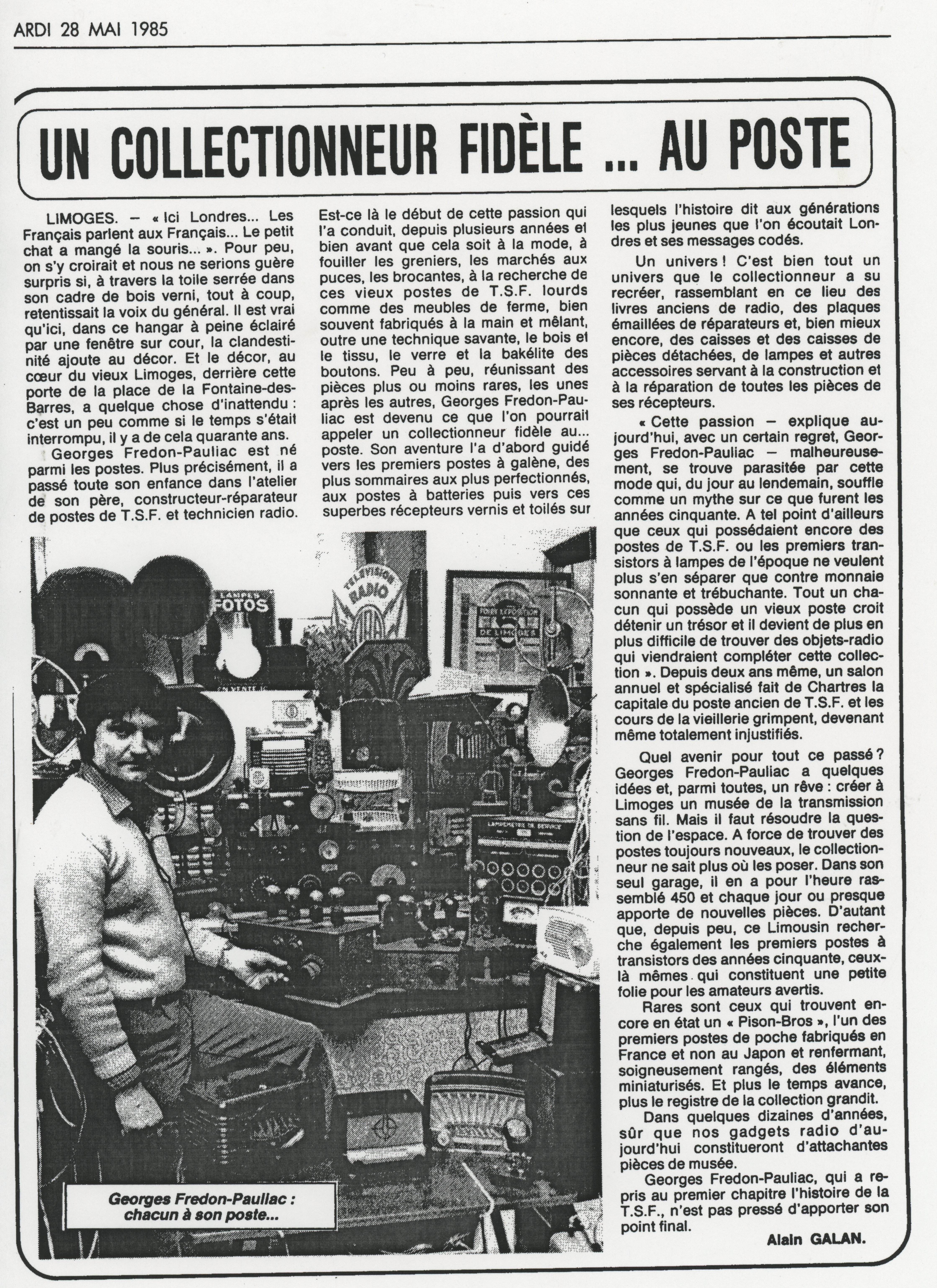 Aperçu de l’article Un collectionneur fidèle... au poste